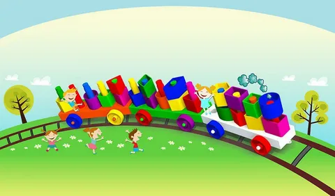 اسباب بازی قطار ریلی بزرگ موجب افزایش هوش کودکان می شود